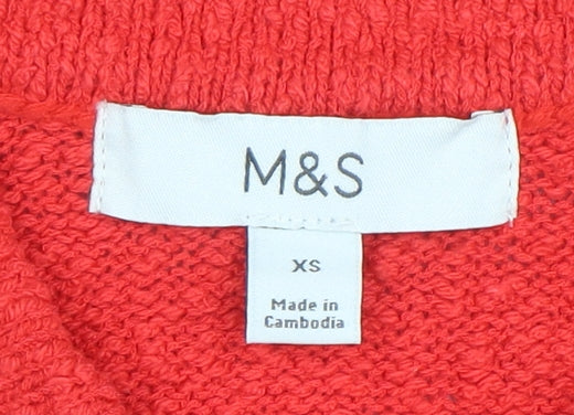 Marks and Spencer Women’s Red Collared Button Cardigan XS