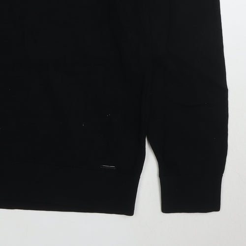 Marks and Spencer Autograph Mens Black Long Sleeve 1/4 Zip Polo L