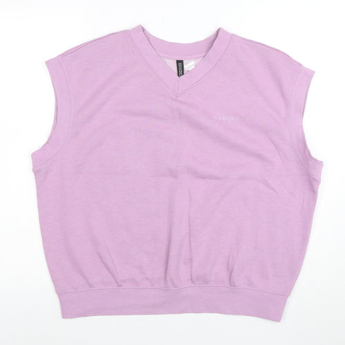 Divided Women's Purple Sleeveless V-Neck Basic T-Shirt M