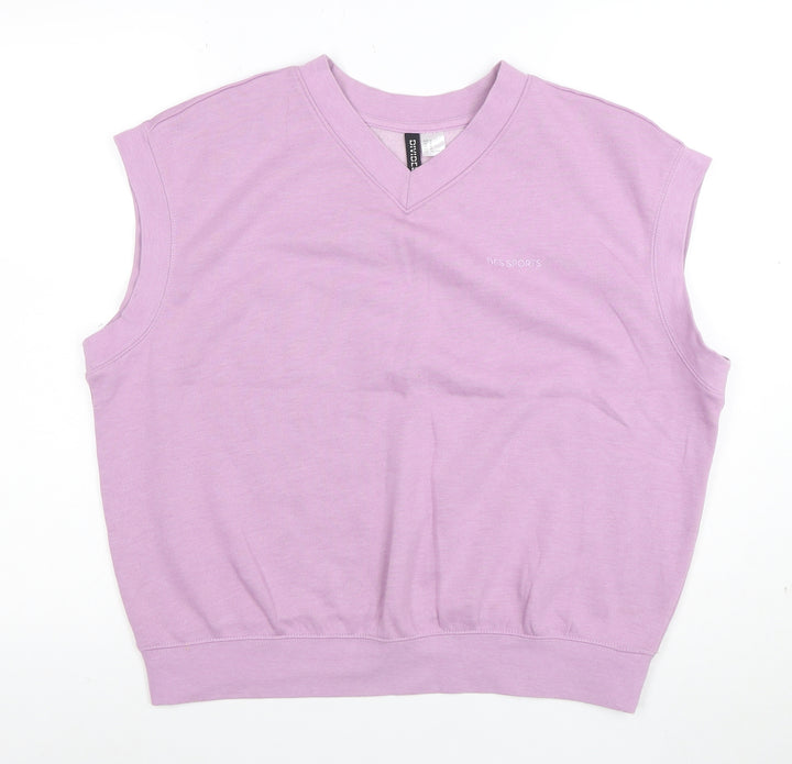 Divided Women's Purple Sleeveless V-Neck Basic T-Shirt M