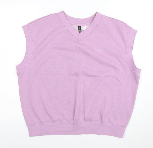 Divided Women's Purple Sleeveless V-Neck Basic T-Shirt M