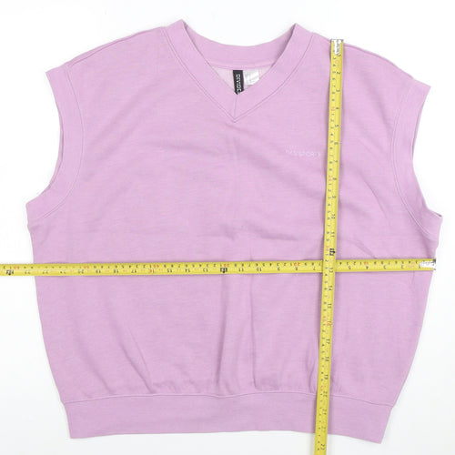 Divided Women's Purple Sleeveless V-Neck Basic T-Shirt M