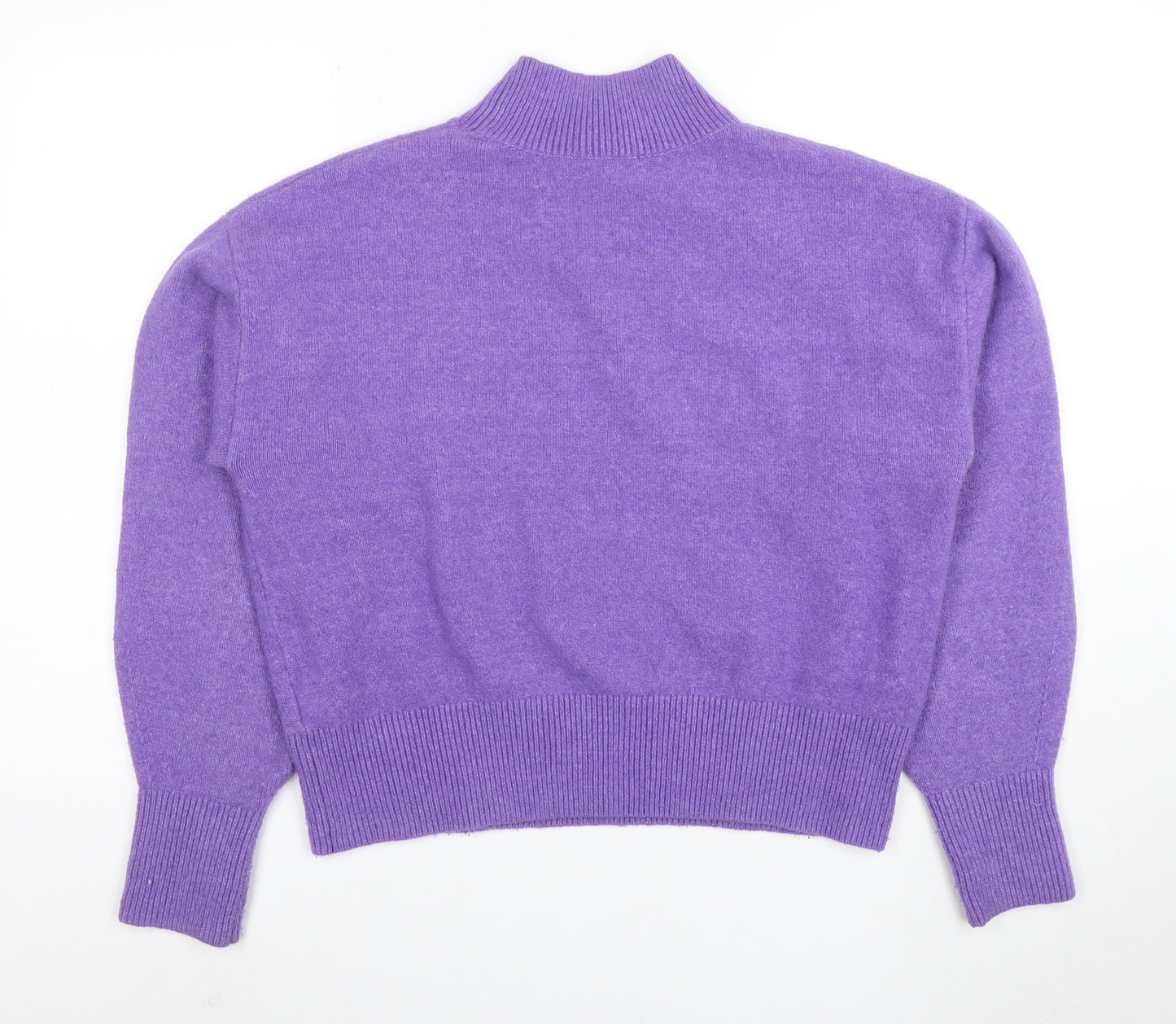 Anders Attelier Women's Purple Mock Neck Wool Blend Jumper S