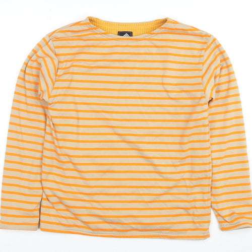 FieldCore Women's Beige Orange Striped Pullover Sweatshirt Size M