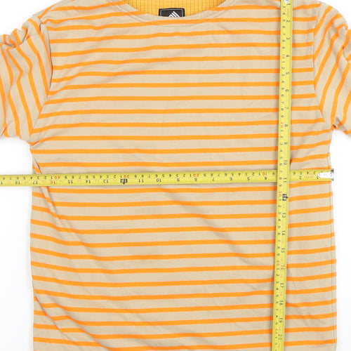 FieldCore Women's Beige Orange Striped Pullover Sweatshirt Size M