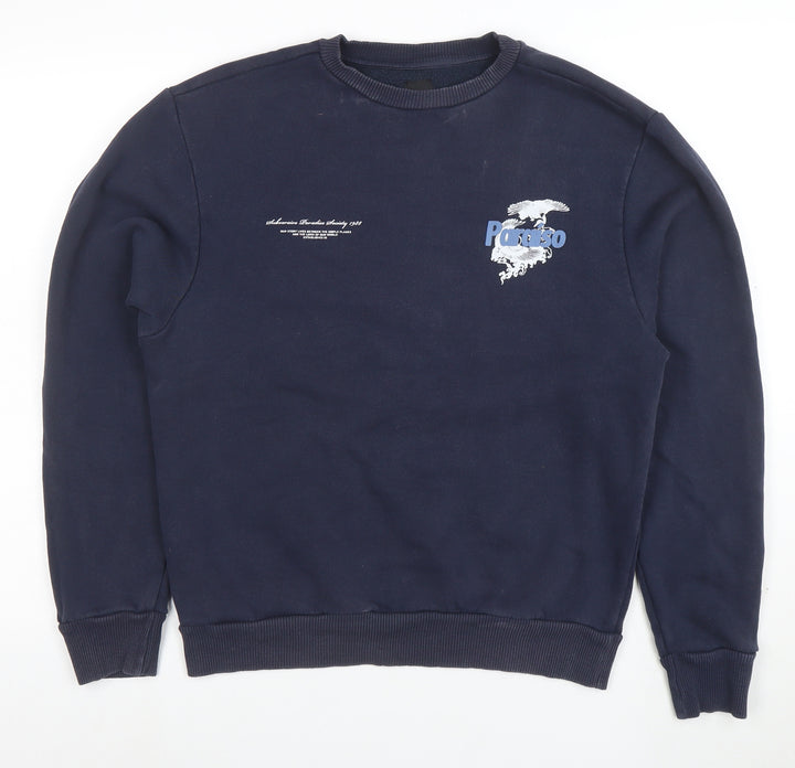 River Island Men's Blue Graphic Print Sweatshirt Size S