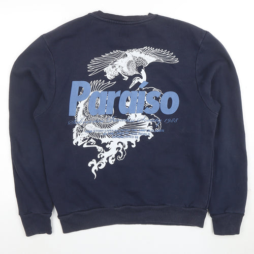 River Island Men's Blue Graphic Print Sweatshirt Size S