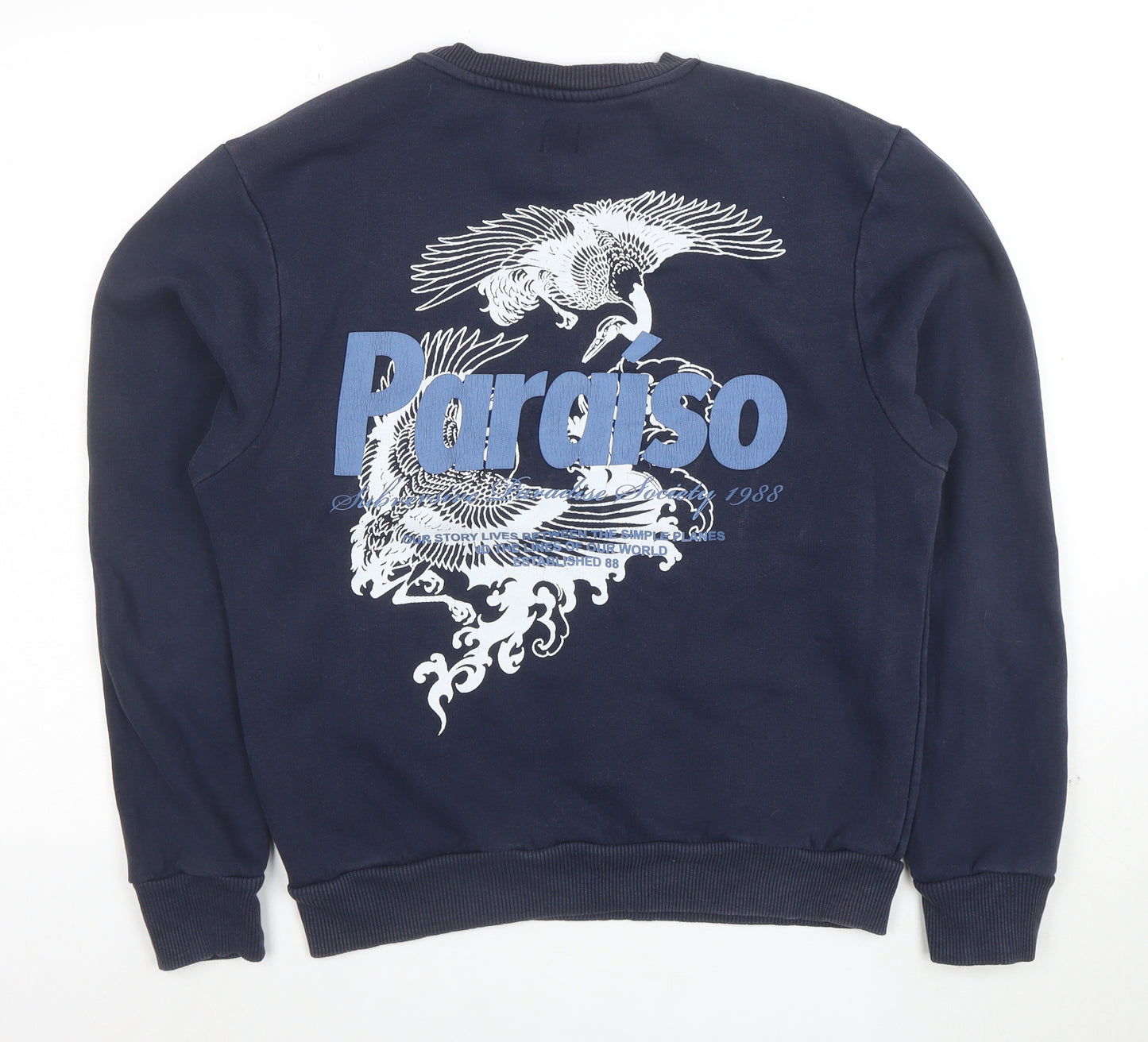 River Island Men's Blue Graphic Print Sweatshirt Size S