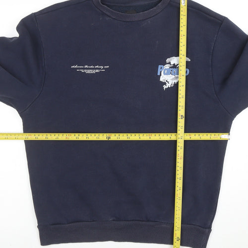 River Island Men's Blue Graphic Print Sweatshirt Size S