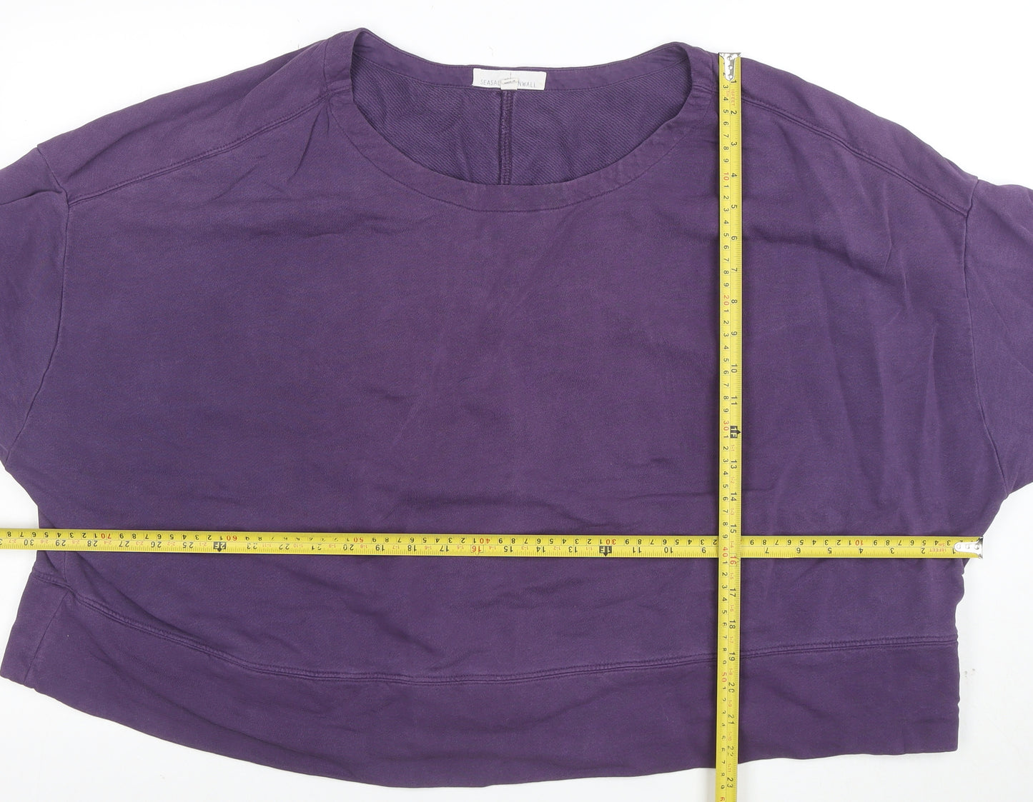 Seasalt Cornwall Women’s Purple Cotton Sweatshirt XL Relaxed Fit