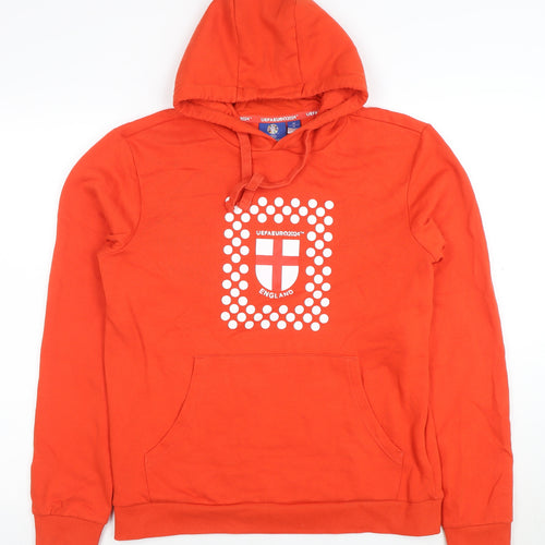 UEFA Euro 2024 England Men's Red Hoodie Small Cotton Blend Pullover