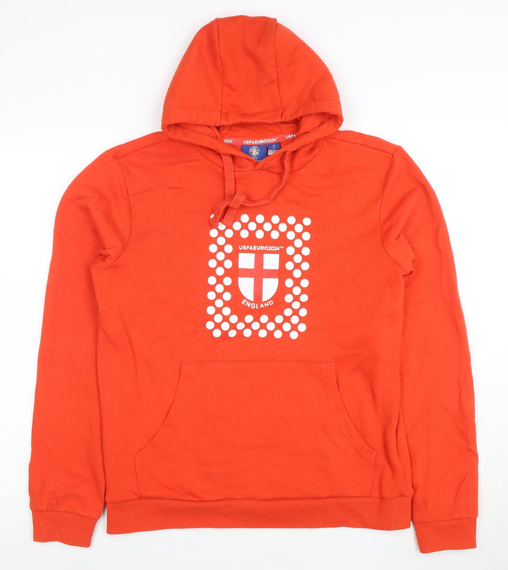 UEFA Euro 2024 England Men's Red Hoodie Small Cotton Blend Pullover