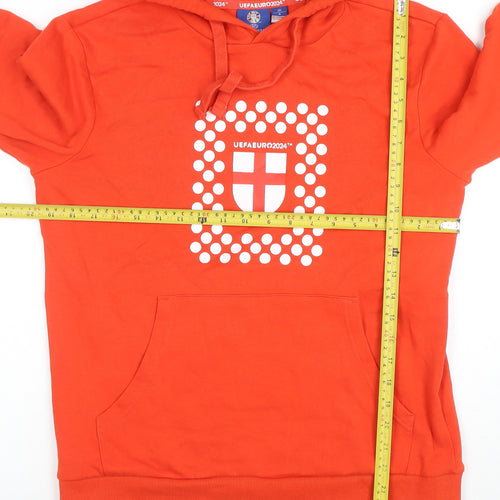 UEFA Euro 2024 England Men's Red Hoodie Small Cotton Blend Pullover