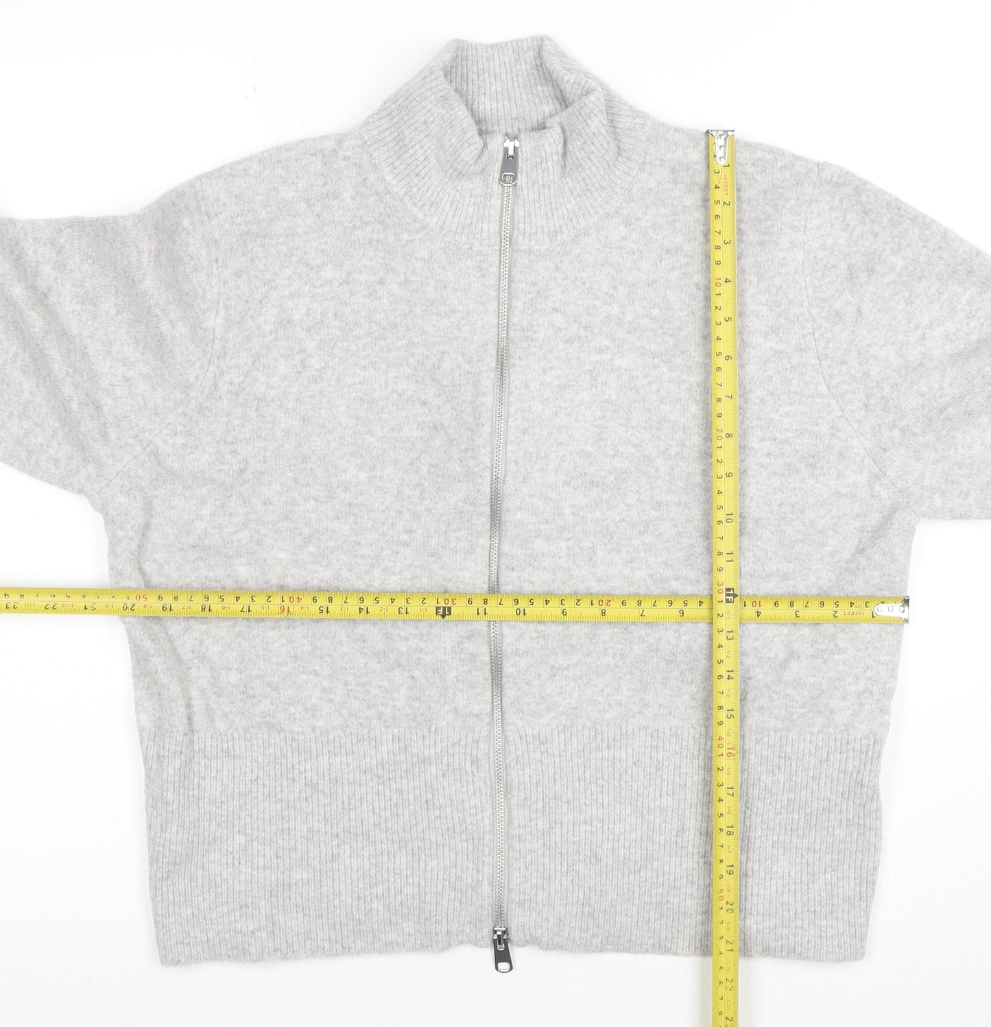 Marks and Spencer Women’s Grey Cashmere Full Zip Jumper L
