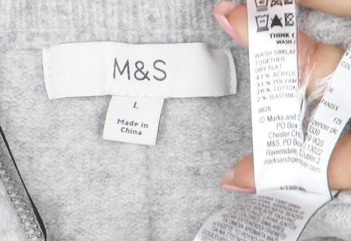 Marks and Spencer Women’s Grey Cashmere Full Zip Jumper L