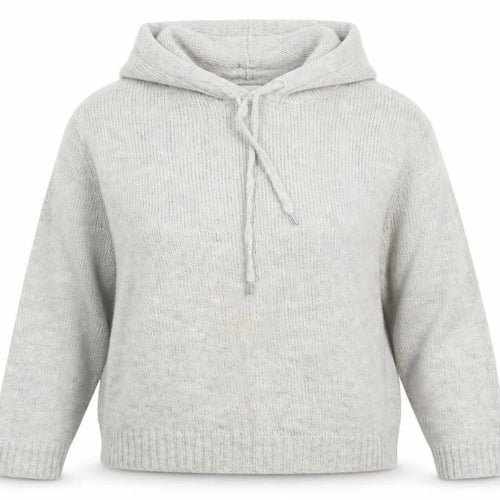H&M Women’s Grey Hooded Wool Blend Knit Jumper Size 12 M