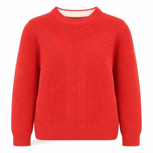 Marks and Spencer Women’s Red Cotton Chunky Knit Jumper Size M