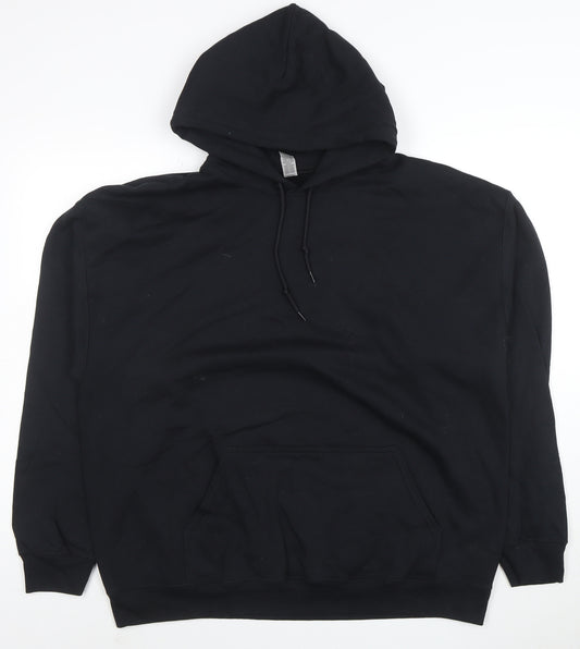 Gildan Men's Black XL Pullover Hoodie Graphic Print Fleece