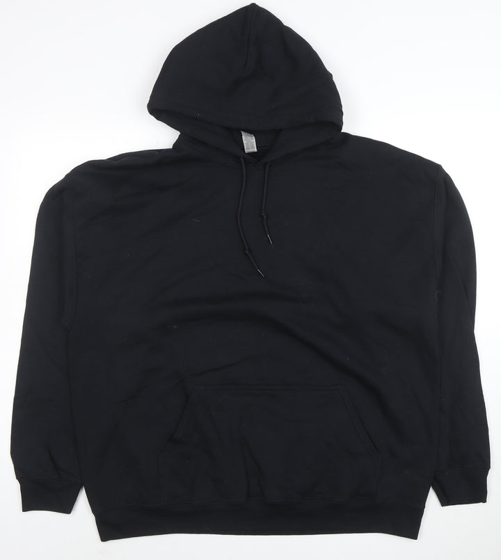 Gildan Men's Black XL Pullover Hoodie Graphic Print Fleece