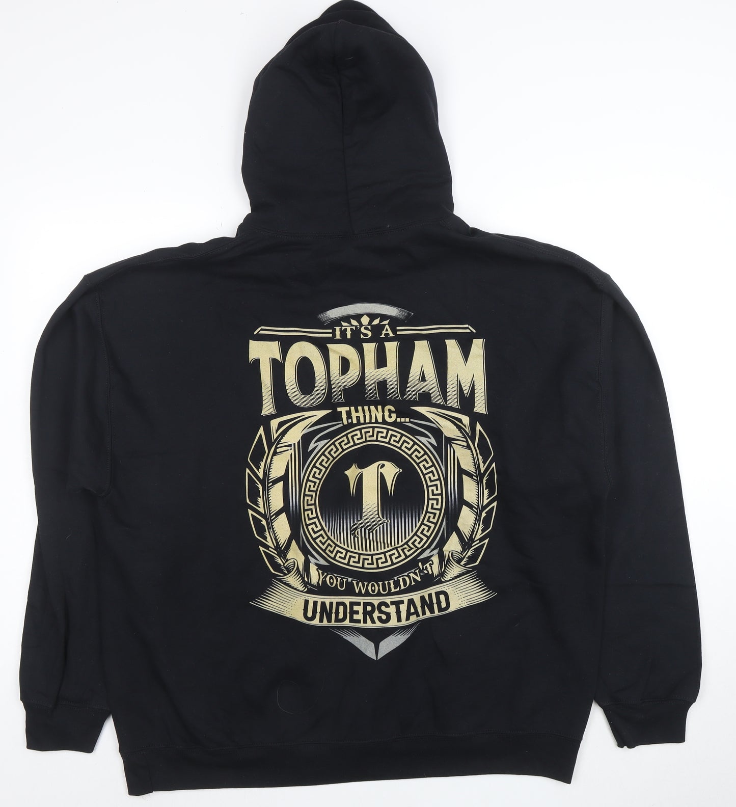 Gildan Men's Black XL Pullover Hoodie Graphic Print Fleece