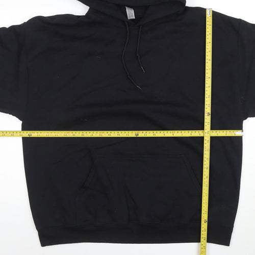 Gildan Men's Black XL Pullover Hoodie Graphic Print Fleece