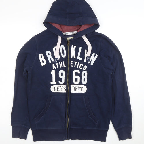 TVOE Men’s Blue Full Zip Hoodie S Brooklyn Athletics 1968 Graphic