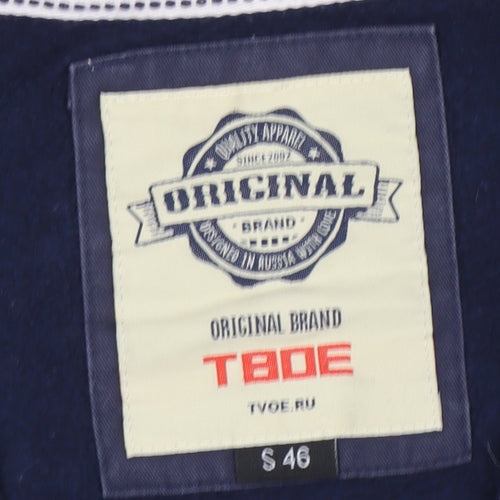 TVOE Men’s Blue Full Zip Hoodie S Brooklyn Athletics 1968 Graphic