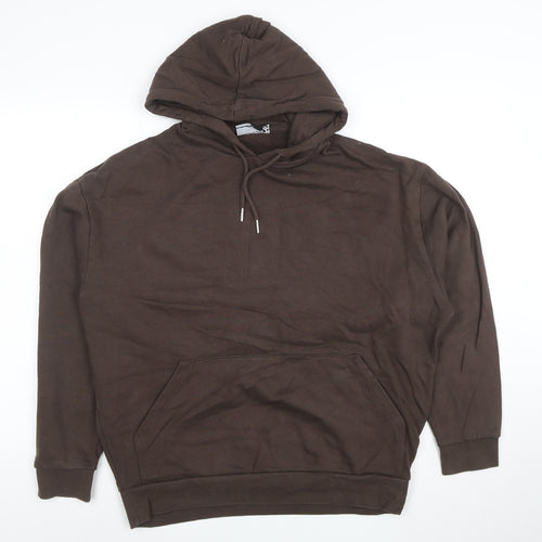ASOS DESIGN Men's Brown Pullover Hoodie Size M Regular Fit Cotton Blend