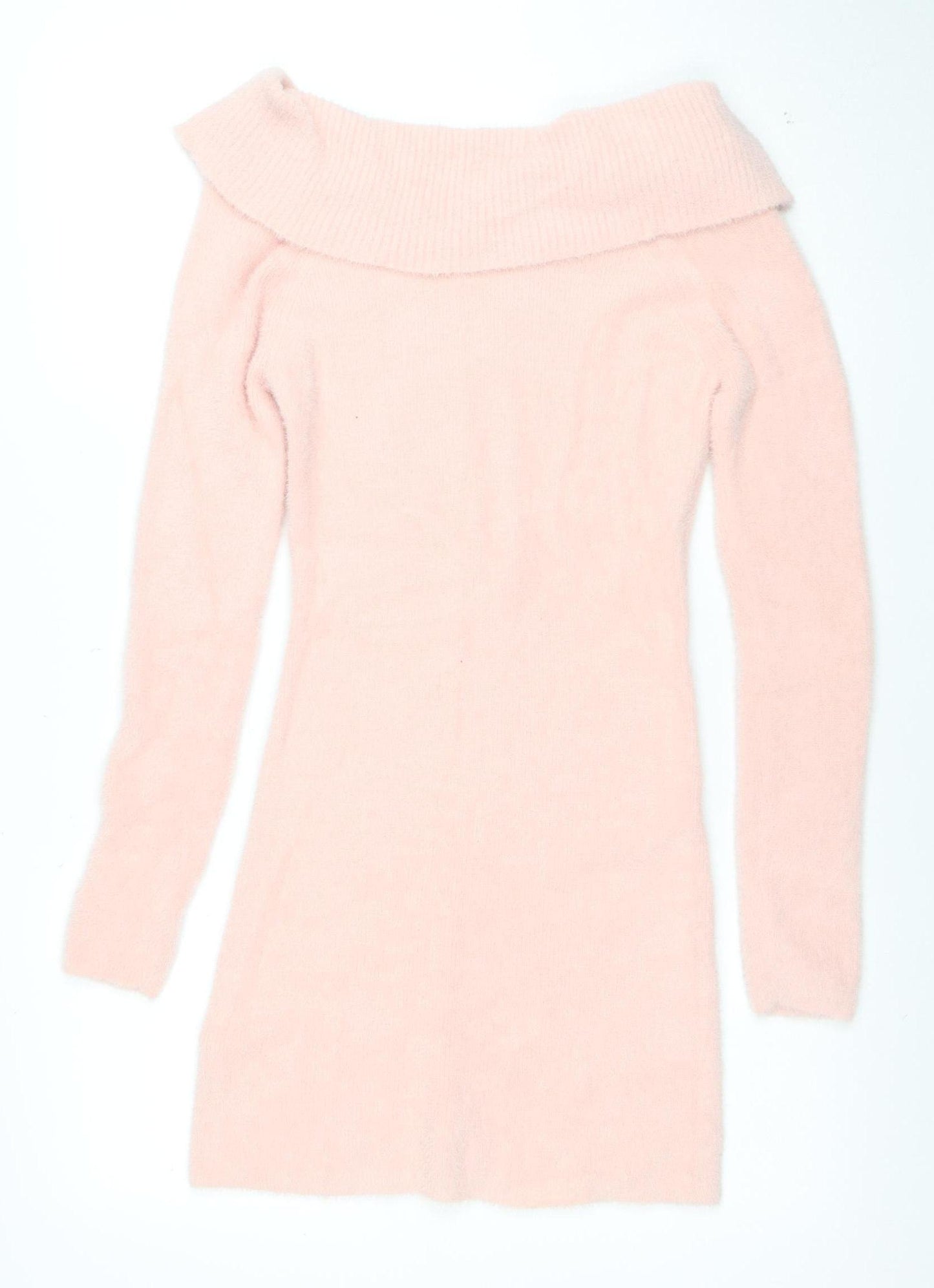 ASOS Women’s Pink Off Shoulder Knit Jumper Dress Size 12
