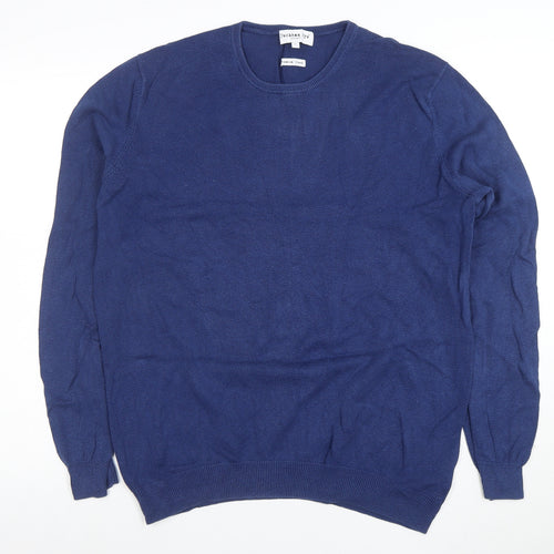 Peckham Rye Women’s Blue Cotton Cashmere Crew Neck Jumper L