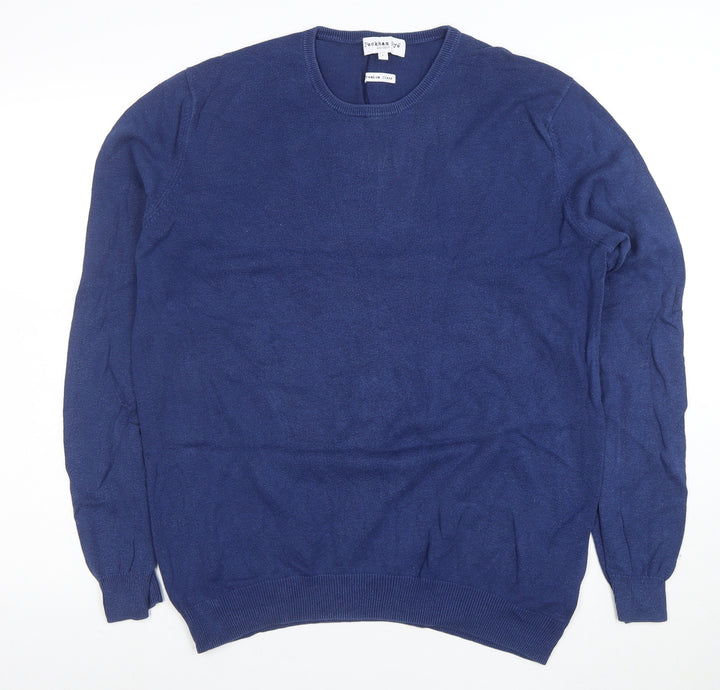 Peckham Rye Women’s Blue Cotton Cashmere Crew Neck Jumper L