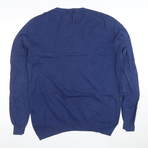 Peckham Rye Women’s Blue Cotton Cashmere Crew Neck Jumper L