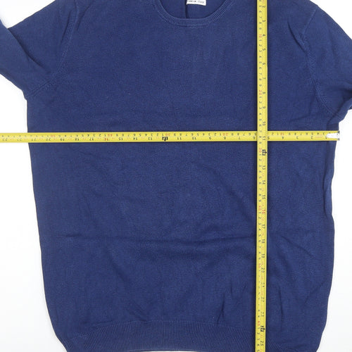 Peckham Rye Women’s Blue Cotton Cashmere Crew Neck Jumper L