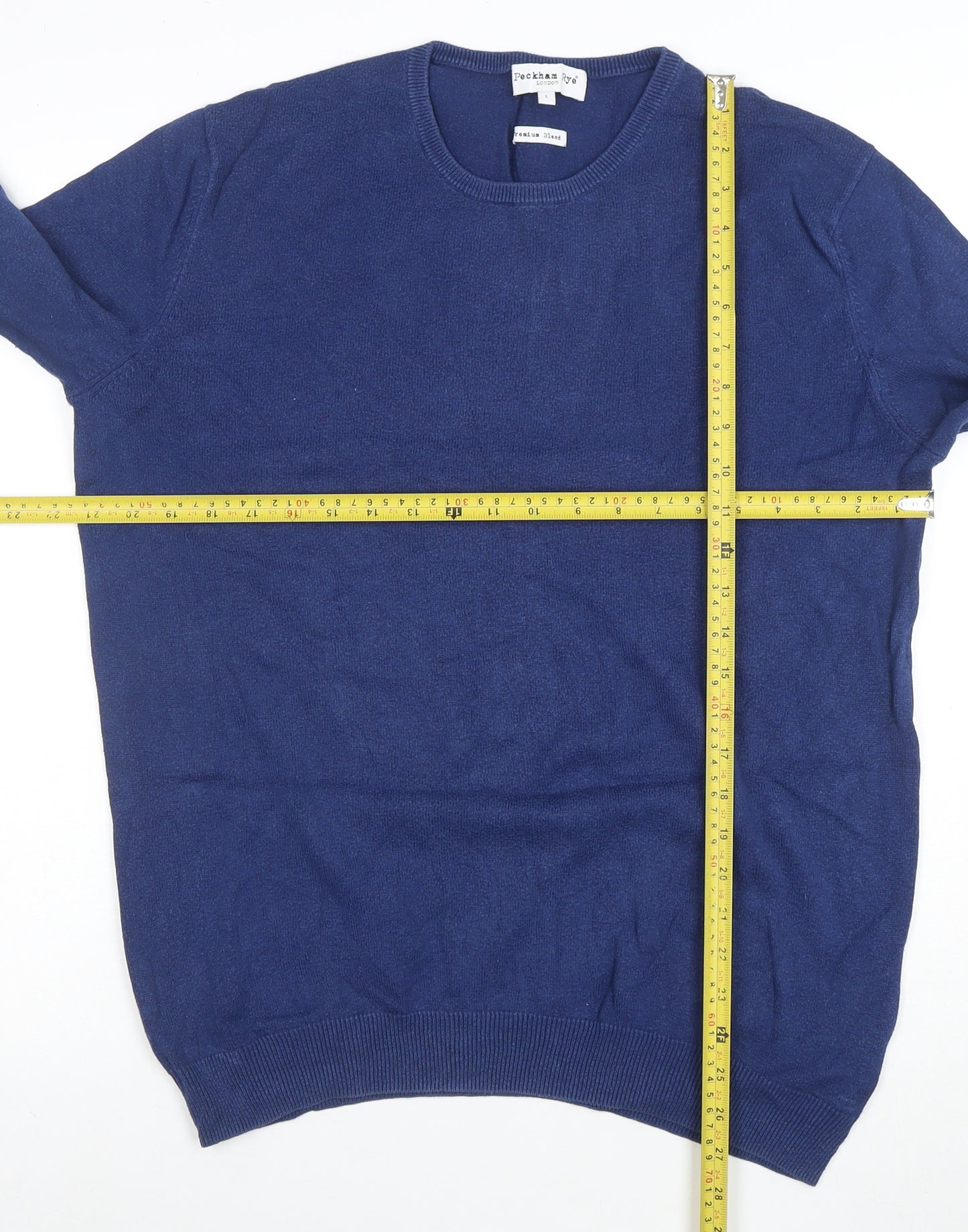 Peckham Rye Women’s Blue Cotton Cashmere Crew Neck Jumper L