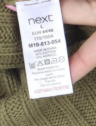 Next Women’s Green Roll Neck Long Sleeve Jumper Dress Size L