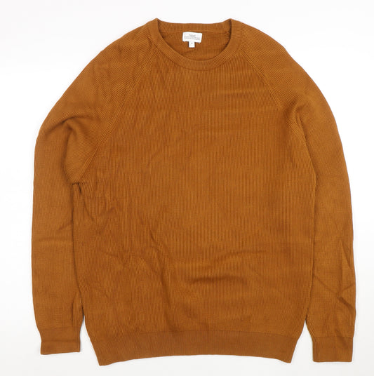 Next Men's Brown XL Cotton Knit Crew Neck Jumper