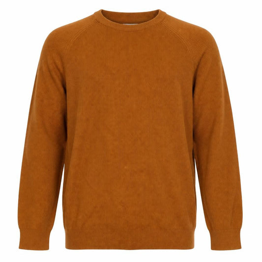 Front view of Next Men's Brown XL Cotton Knit Crew Neck Jumper