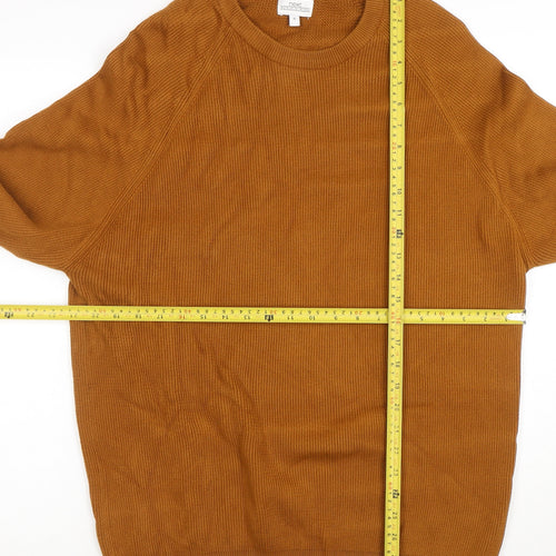 Next Men's Brown XL Cotton Knit Crew Neck Jumper