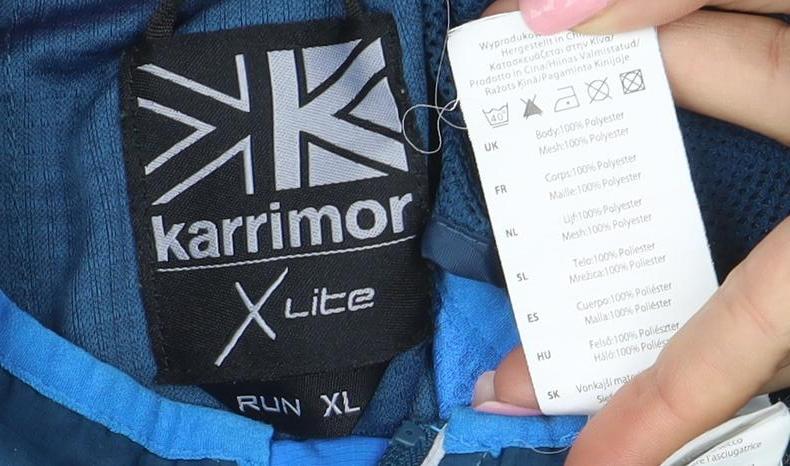Karrimor Men’s Blue XL Windbreaker Running Jacket Lightweight Zip Up