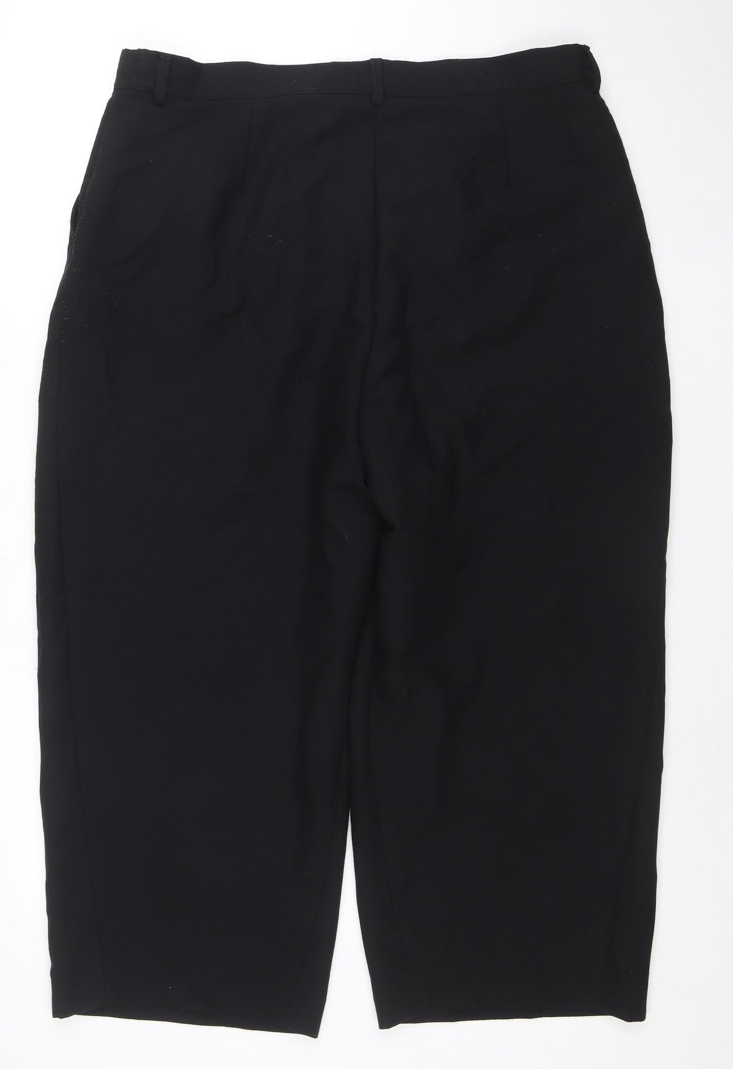 Marks and Spencer Womens Black Stretch Trousers Size 18 Short