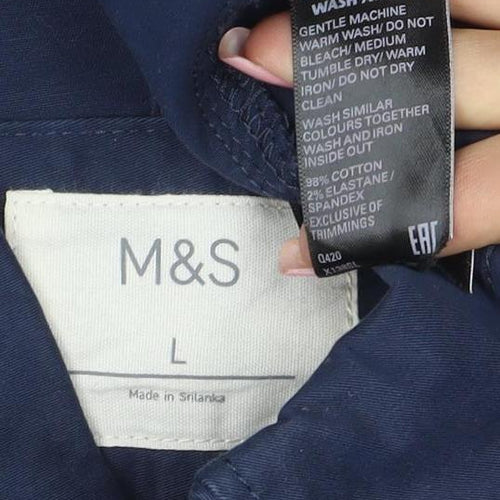 Marks and Spencer Men's Blue Cotton Jacket Size L Casual Zip Front