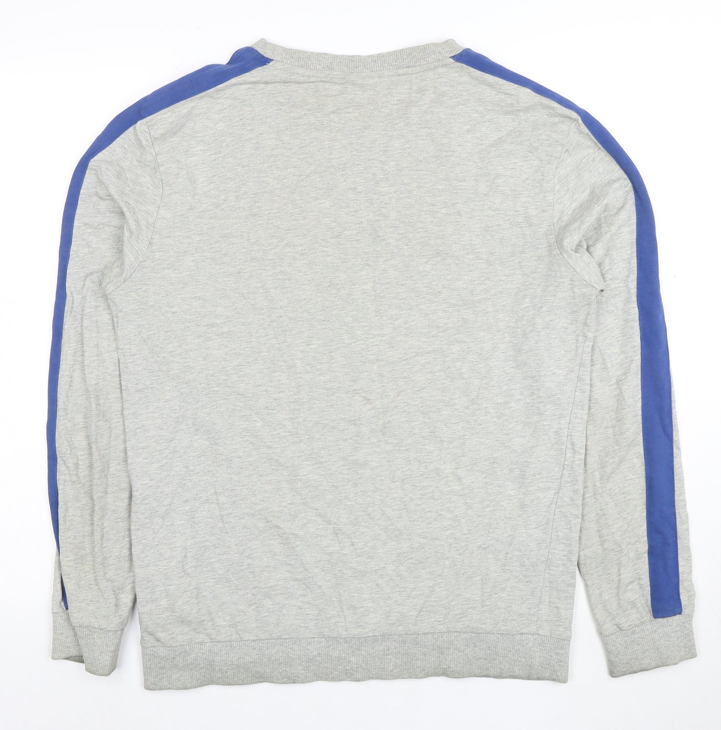 Hugo Boss Men's Grey Blue Stripe Crew Neck Sweatshirt Size M