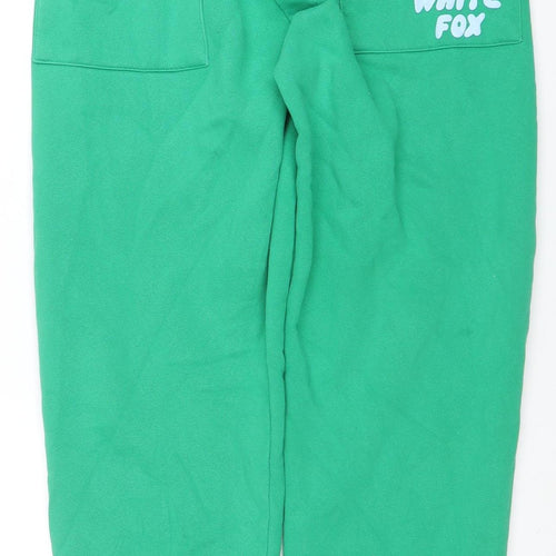 White Fox Women Green Jogger Sweatpants Size S Elastic Waist