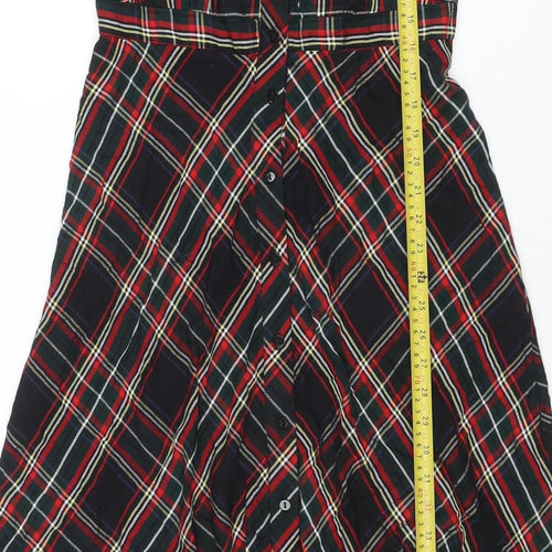H&M Women’s Multicoloured Check Shirt Dress Size 6 Long Sleeve Midi