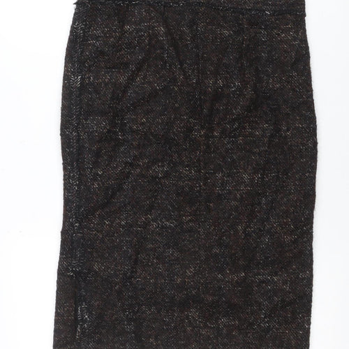 Zara Woman Brown Bouclé Check Chino Shorts Size L