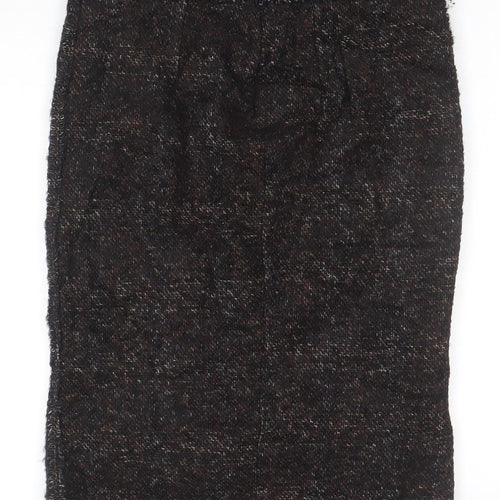 Zara Woman Brown Bouclé Check Chino Shorts Size L