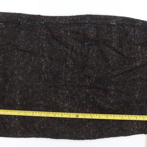Zara Woman Brown Bouclé Check Chino Shorts Size L