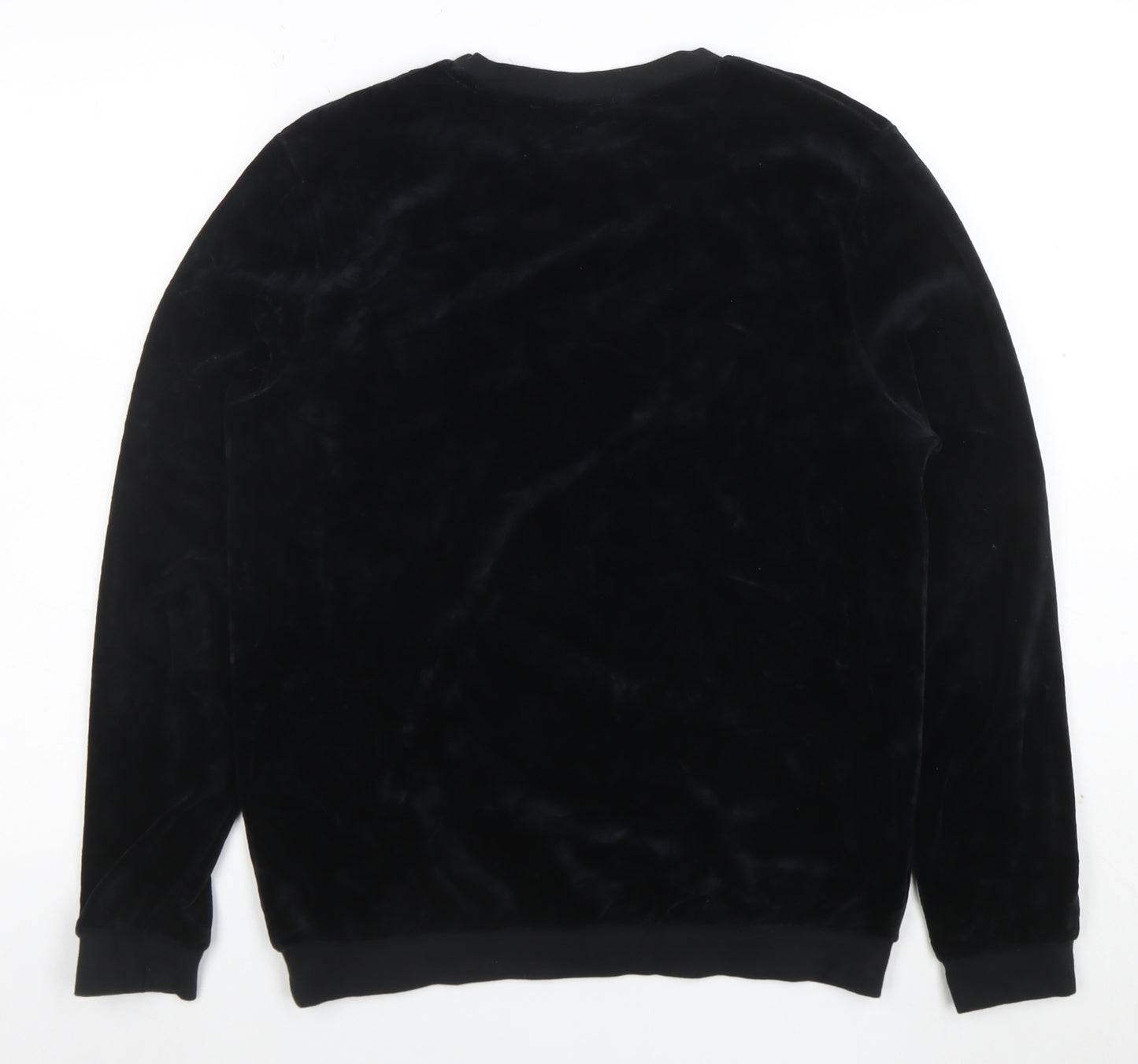 BOSS Womens Black Velour Pullover Sweatshirt Size S