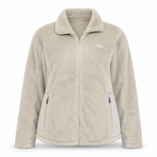 Front view of Trespass Women’s Beige 2XL Fleece Softshell Full Zip Jacket