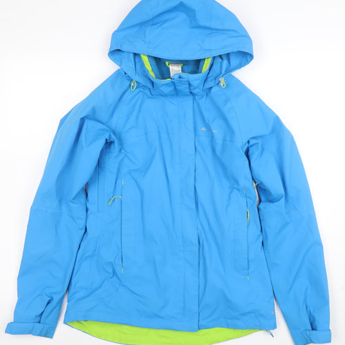 Quechua Women's Blue Waterproof Hooded Jacket XS Outdoor Rain Coat